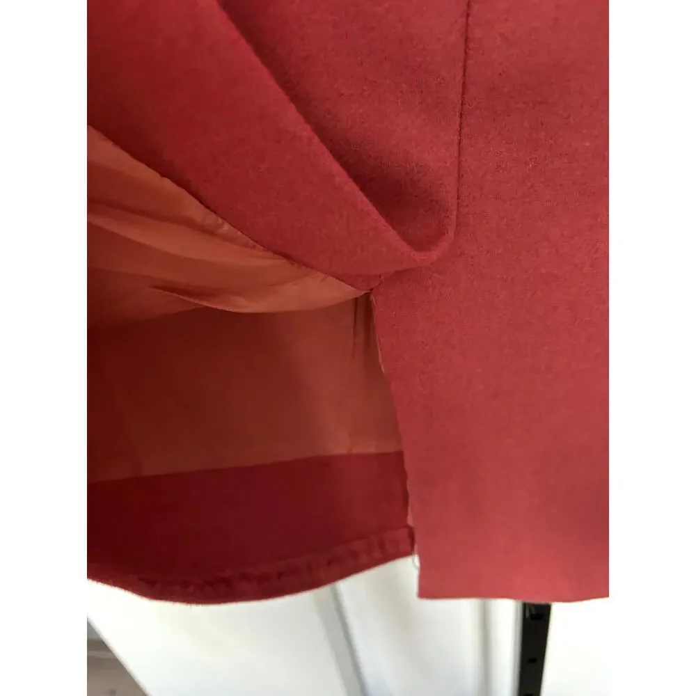 J Crew 100% Wool Lined Pencil Skirt Coral 8